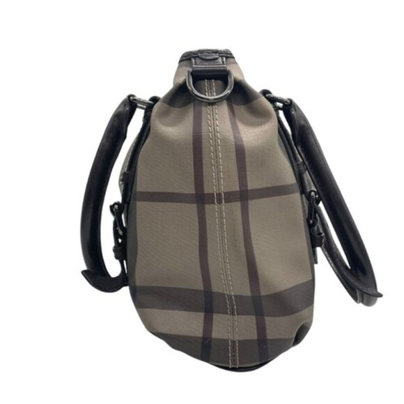 BURBERRY 3-WAY Shoulder/Crossbody/Tote Nova Check Pattern Greige Brown - Picture 6 of 16